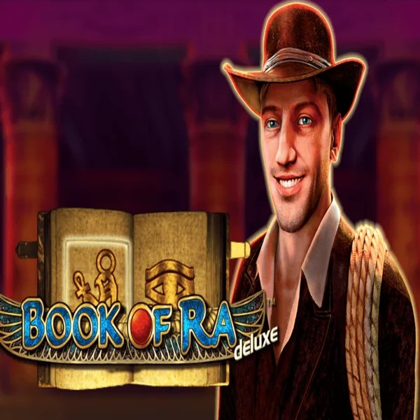 Book of Ra Deluxe logo by Novomatic at VipLuck Casino